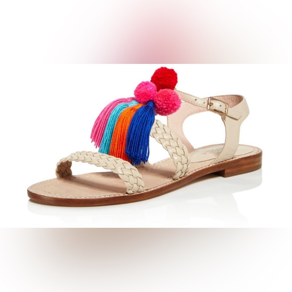 Kate Spade | Sunset Pom Pom Sandal in beige/multi